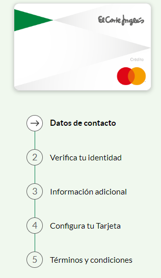 pedir tarjeta corte ingles