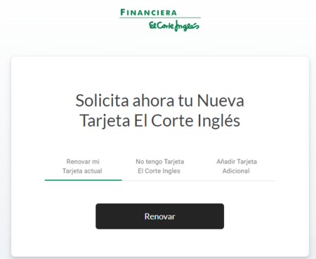 renovar tarjeta corte ingles