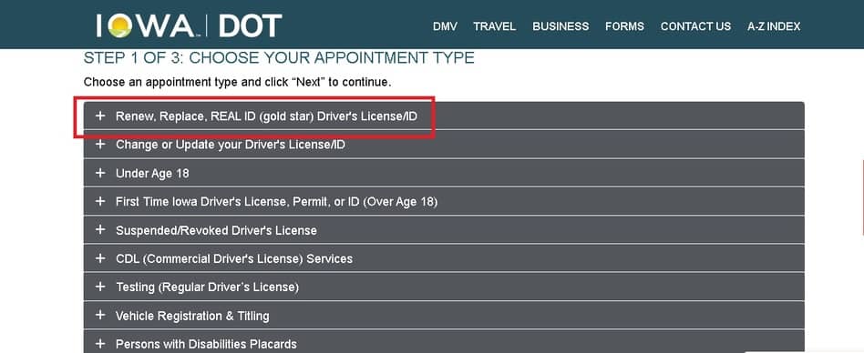 Licencia de conducir en Iowa