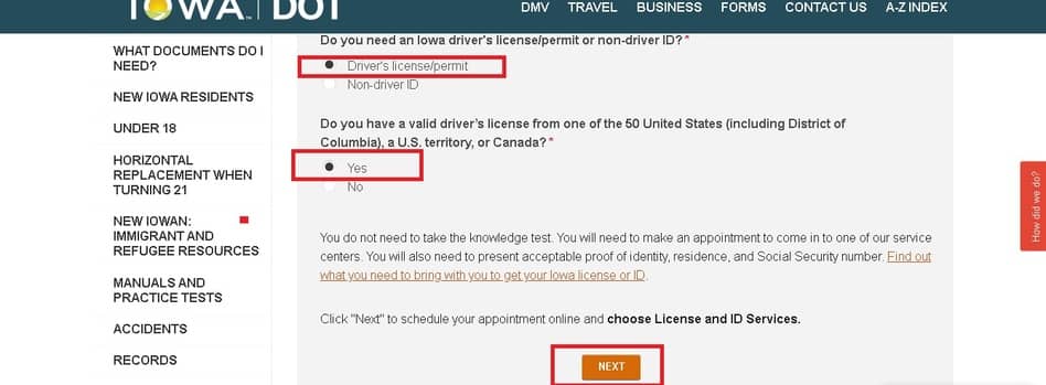 Licencia de conducir en Iowa