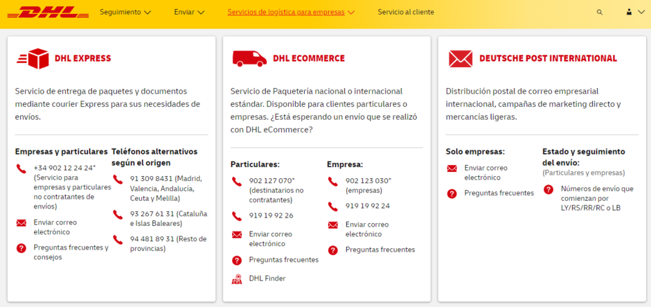 dhl teléfono gratuito