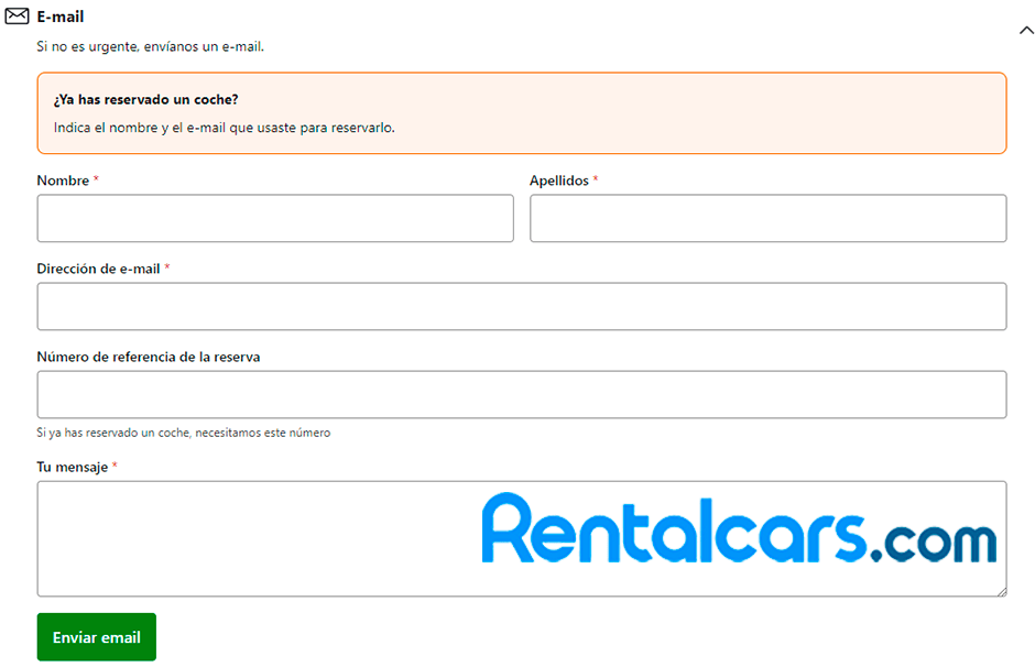 rentalcars contacto