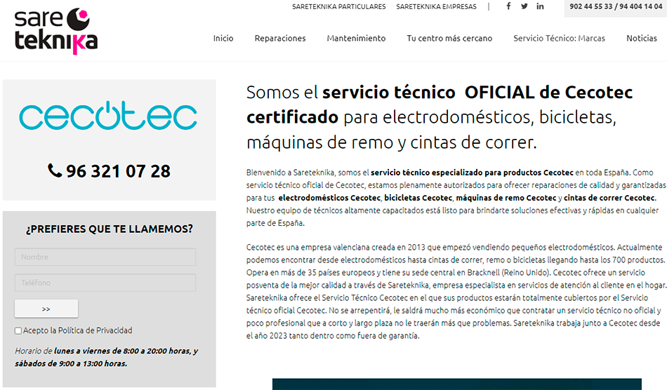 teléfono gratuito cecotec