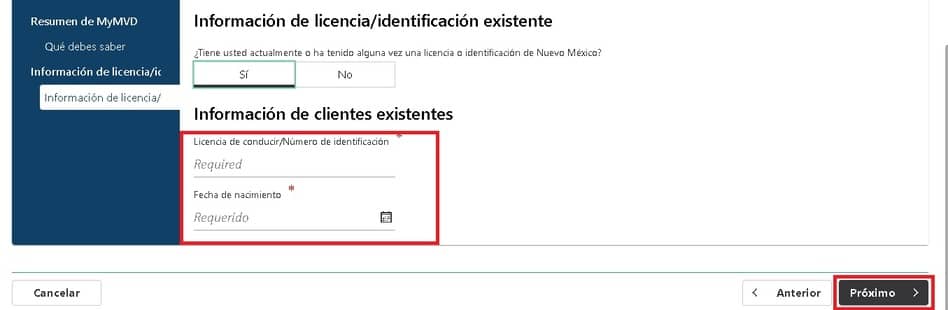 Licencia de conducir en New México