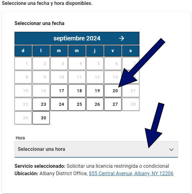 cita para licencia de manejo en New York