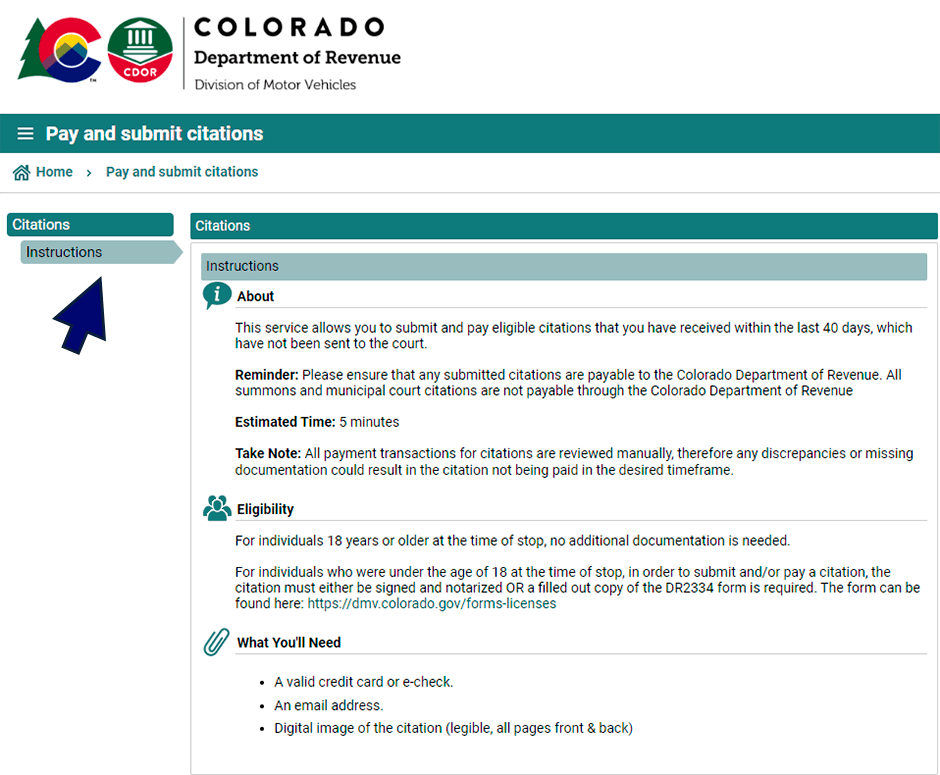 pagar multa de colorado online