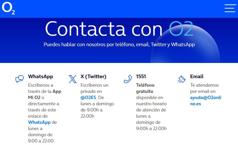 Atención al cliente O2